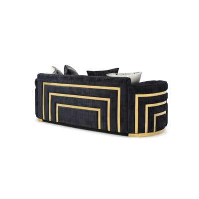 Belvane Sofa – 3-Seater Obsidian Black