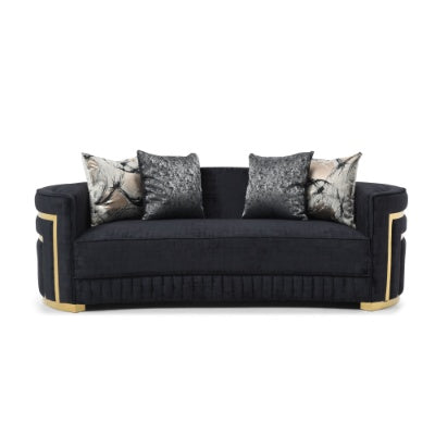 Belvane Sofa – 3-Seater Obsidian Black