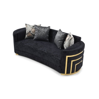 Belvane Sofa – 3-Seater Obsidian Black