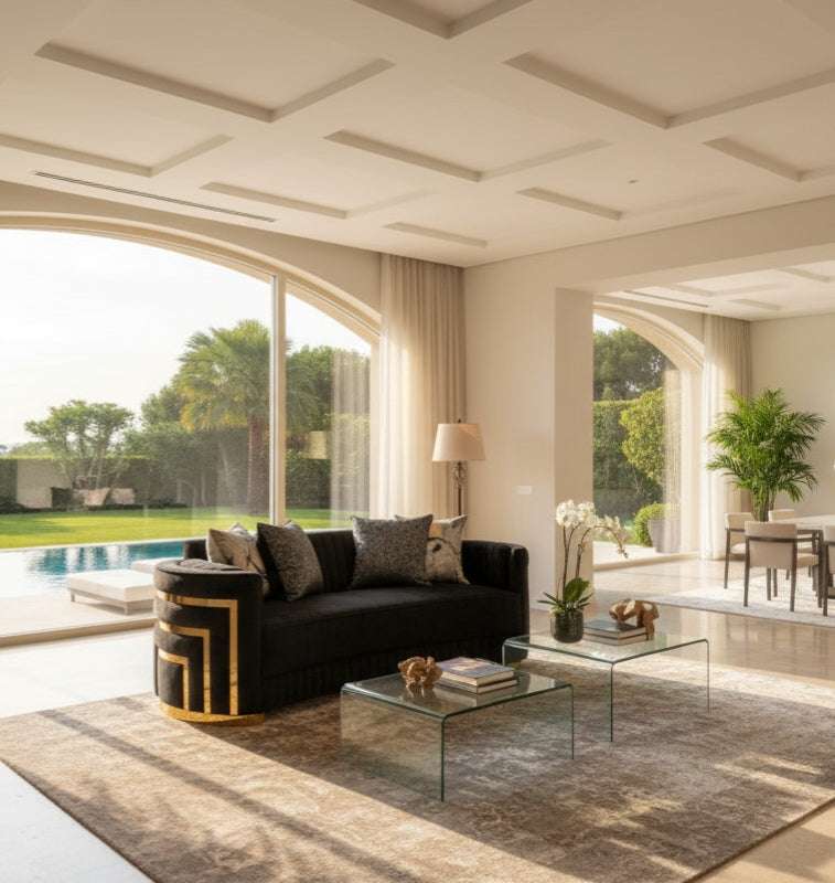 Belvane Sofa – 3-Seater Obsidian Black